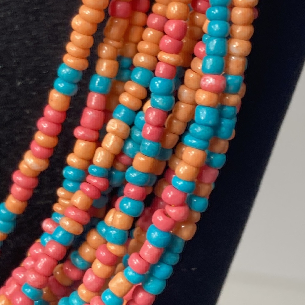 23" 14 Strand Colorful Beaded Necklace